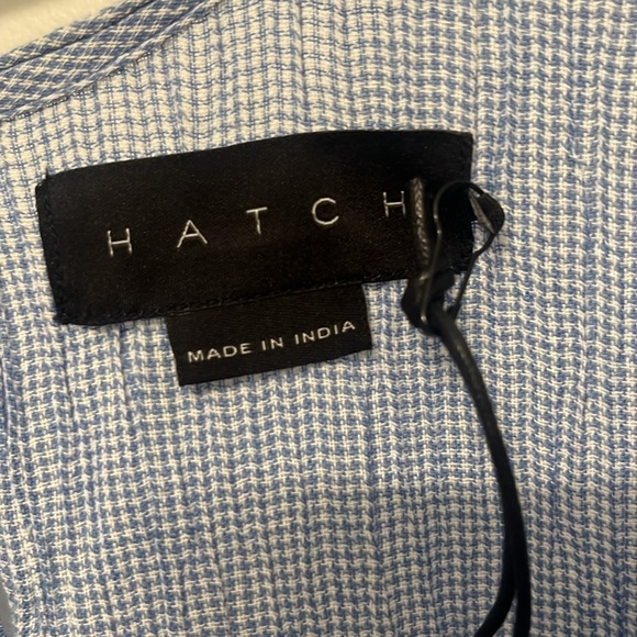 HATCH Blue Gingham Cotton Wrap Around Adjustable Jumpsuit Maternity Size 0 NWT - Picture 8 of 12